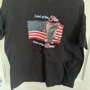 Black 'Land of the Free' Eagle Flag Graphic Tee
